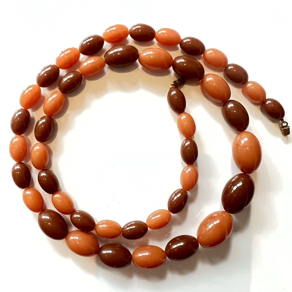 Vintage plastic lucite amber color necklace